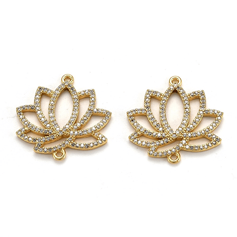 Conector Flor de Loto con Circones | Baño de oro 18k