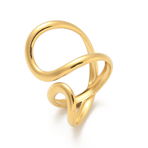 Anillo Ajustable Acero Inoxidable Con Baño de oro 18k