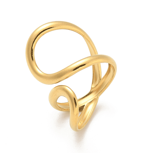 Anillo Ajustable Acero Inoxidable Con Baño de oro 18k