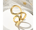 Anillo Ajustable Acero Inoxidable Con Baño de oro 18k