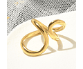 Anillo Ajustable Acero Inoxidable Con Baño de oro 18k