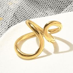  Anillo Ajustable Acero Inoxidable Con Baño de oro 18k