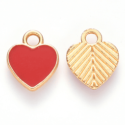  Corazones Esmaltados Rojo 