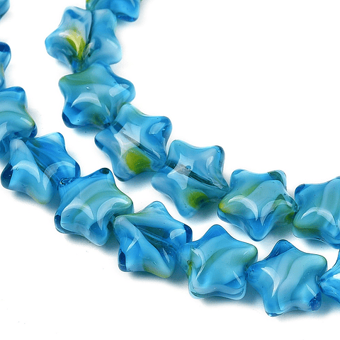 Estrellas de Vidrio Millefiori | Cielo Azul Profundo