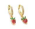 Aro Argolla Con Circones y Frutilla | Baño de oro 18k