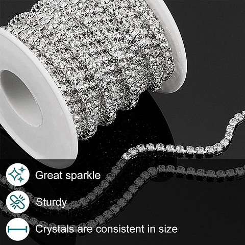 Cadena de Strass - Plateada