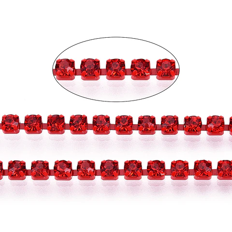 Cadena Strass - Rojo