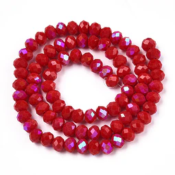  Cristal Rondel | Rojo Tornasol | 4mm