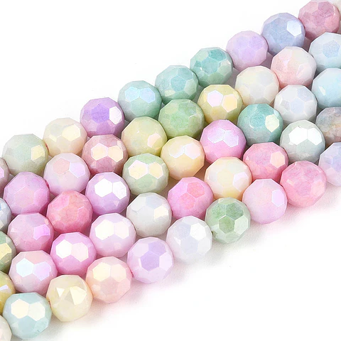 Cristal Redondo Facetado | Colores Pastel 