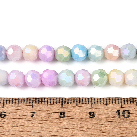 Cristal Redondo Facetado | Colores Pastel 