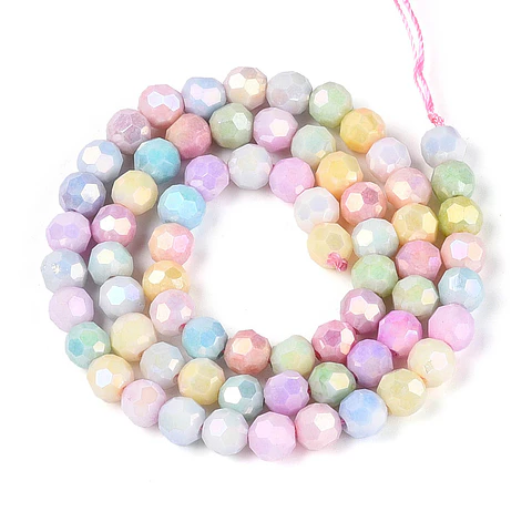 Cristal Redondo Facetado | Colores Pastel 