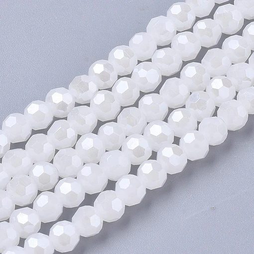 Cristal Redondo Facetado | Blanco 4mm 