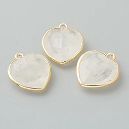  Colgante Corazón Facetado de Cuarzo Cristal 