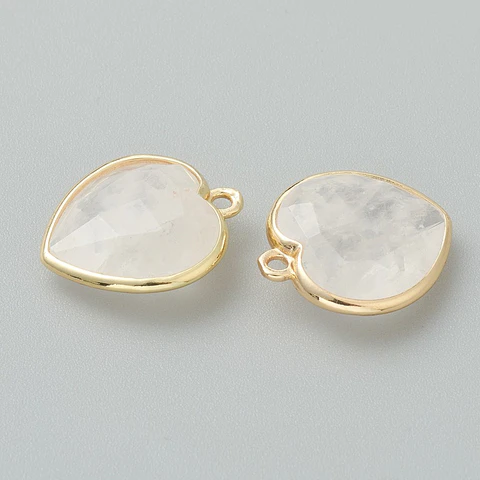 Colgante Corazón Facetado de Cuarzo Cristal 