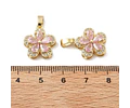 Colgante de Flor con circones Rosado | Baño de oro 18k
