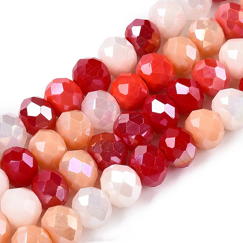 Cristal Rondel | Rojo Matizado 6mm