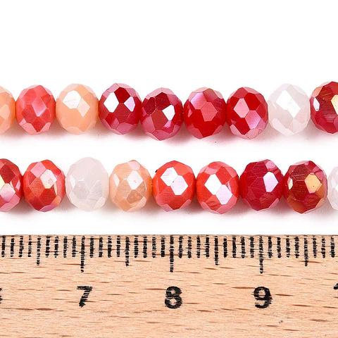 Cristal Rondel | Rojo Matizado 6mm