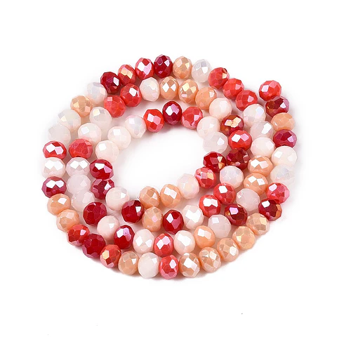 Cristal Rondel | Rojo Matizado 6mm