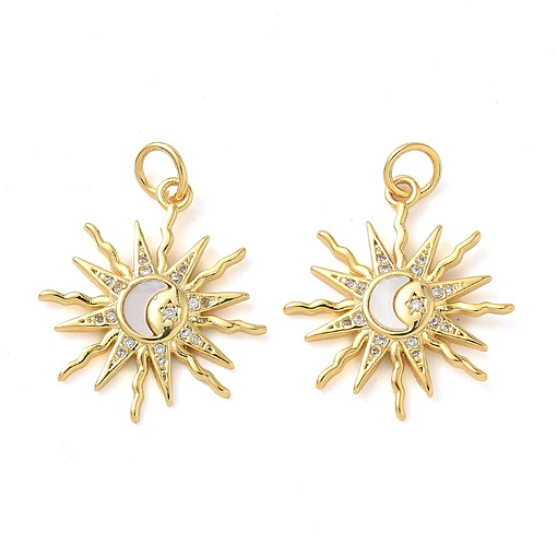 Colgante Sol con Luna de Nacar | Baño de oro 18k