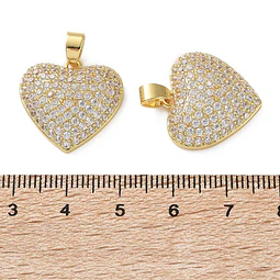  Colgante Corazón Con Circones | Baño de oro 18k