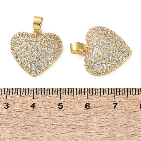 Colgante Corazón Con Circones | Baño de oro 18k