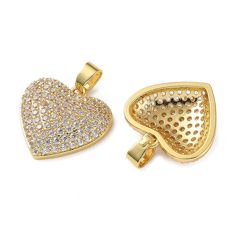 Colgante Corazón Con Circones | Baño de oro 18k