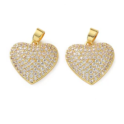  Colgante Corazón Con Circones | Baño de oro 18k