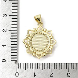  Colgante de Cruz Con Nacar, circones  y perla abs | Baño de oro 18k