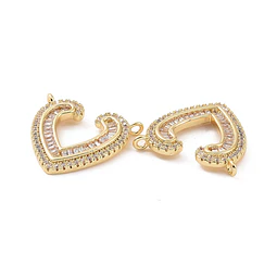  Colgante tipo Conector de Corazón con circones | Baño de oro 18k