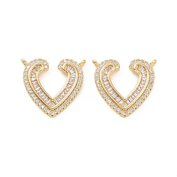  Colgante tipo Conector de Corazón con circones | Baño de oro 18k