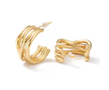 Aro Semi Argolla Cruzado | Baño de oro 18k