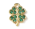 Trébol con circones verde | Baño de oro 18k