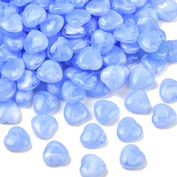  10 Corazones de Acrilico | Azul Aciano
