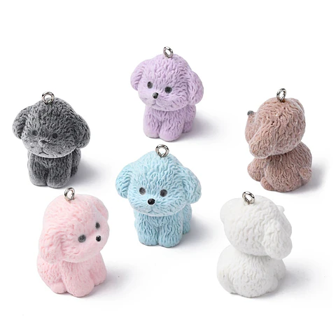 Perritos de Resina estilo Flocking 