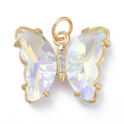 Colgante Mariposa Con Circón Tornasol | Latón