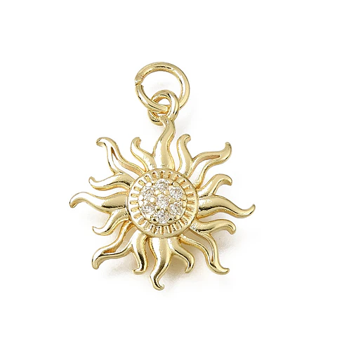 Colgante de Sol Con Circones | Baño de oro 18k