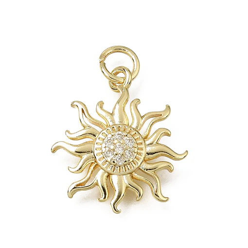 Colgante de Sol Con Circones | Baño de oro 18k