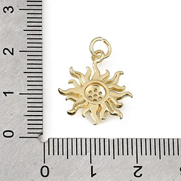  Colgante de Sol Con Circones | Baño de oro 18k