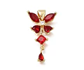 Colgante de Mariposa con circones rojo | Baño de oro 18k