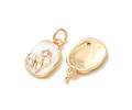 Colgante de Tulipan Esmaltado Blanco | Baño de oro 18k