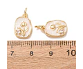 Colgante de Tulipan Esmaltado Blanco | Baño de oro 18k