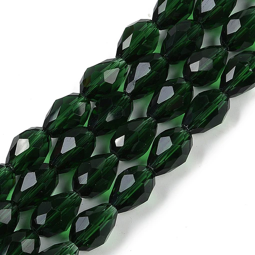 Cristal en forma de gota | Verde Oscuro