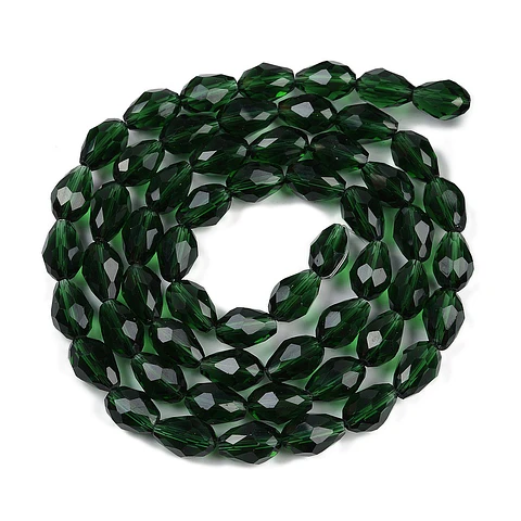 Cristal en forma de gota | Verde Oscuro