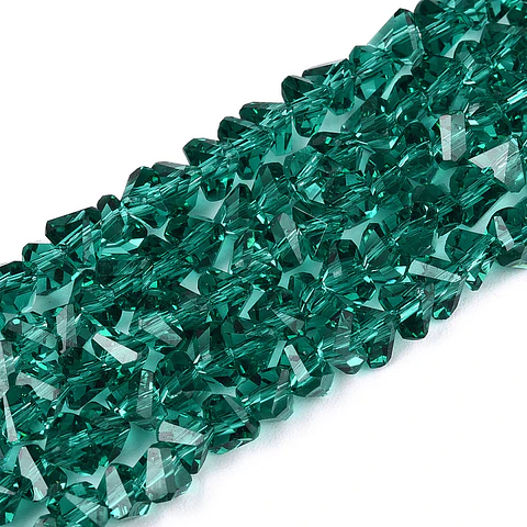 Cristal Triangular 4mm | Verde Esmeralda Traslucido