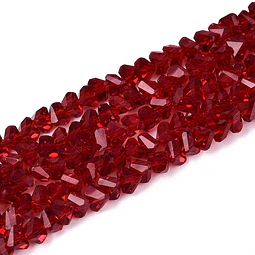  Cristal Triangular 4mm | Rojo Oscuro Traslucido