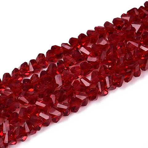 Cristal Triangular 4mm | Rojo Oscuro Traslucido