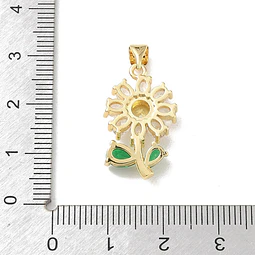  Colgante de Girasol con Circones | Baño de oro 18k