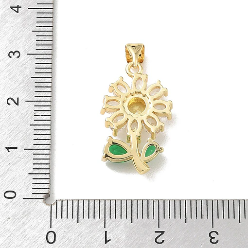 Colgante de Girasol con Circones | Baño de oro 18k