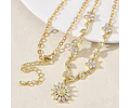 Collar de Girasol con circones | Baño de oro 18k
