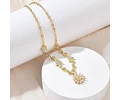 Collar de Girasol con circones | Baño de oro 18k